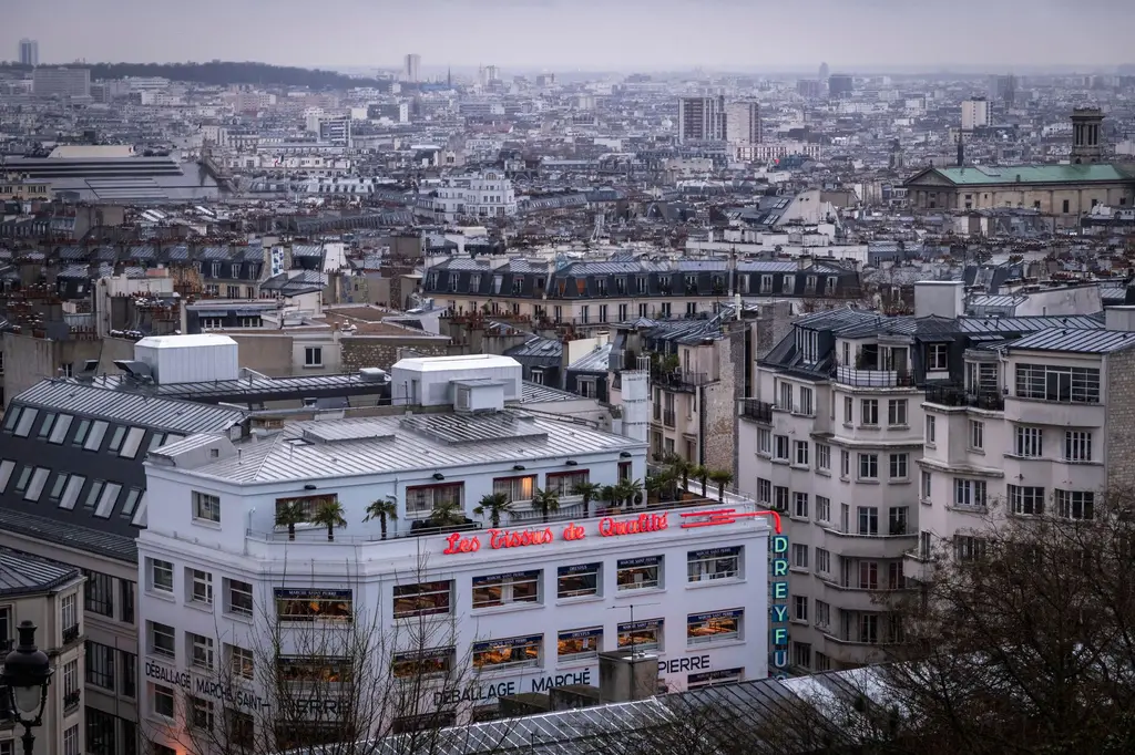 Toits et immeubles serrés de Paris